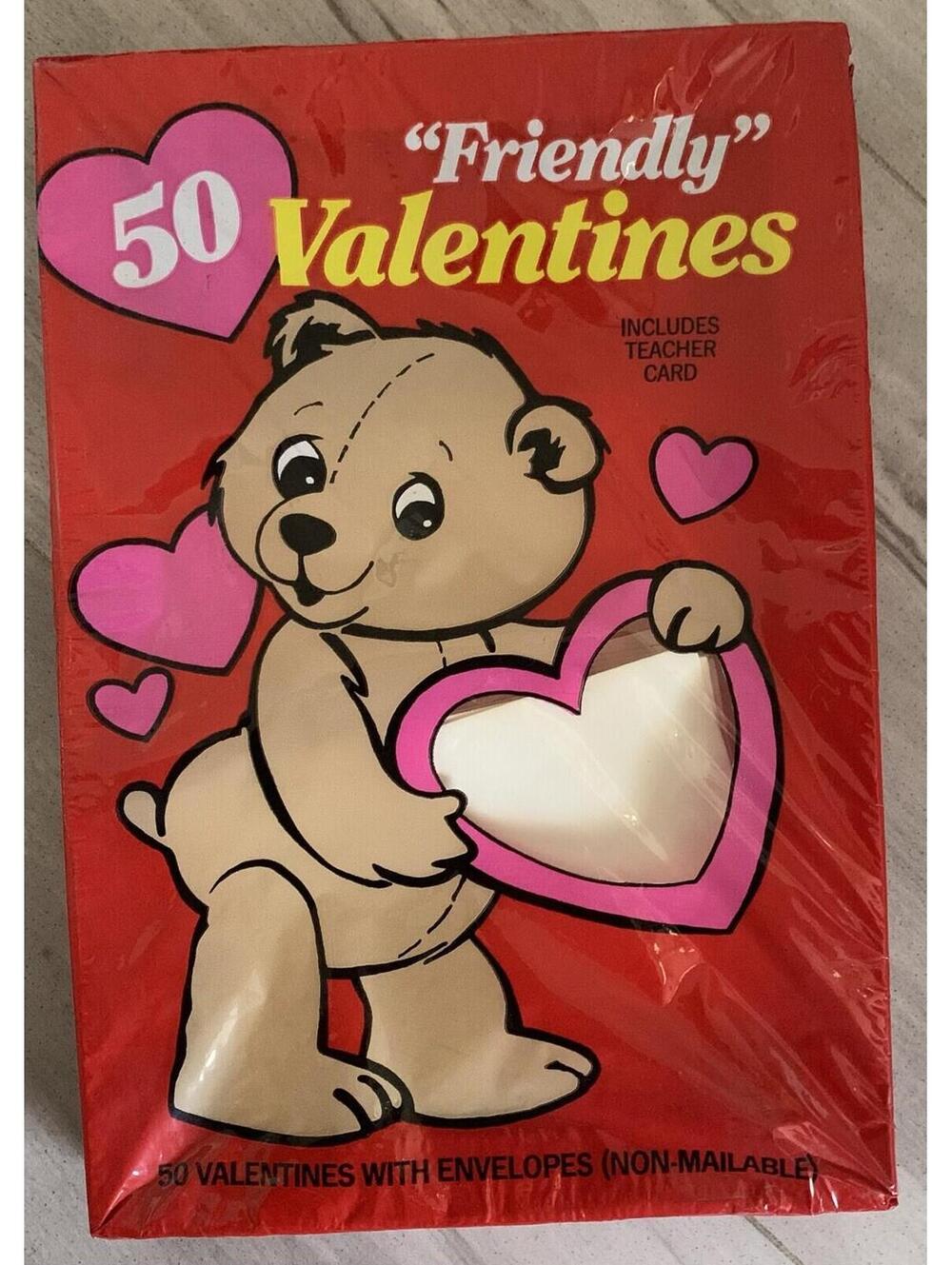 Vintage CLEO 50 Valentines Day Cards with Envelopes “Friendly” USA New Ephemera